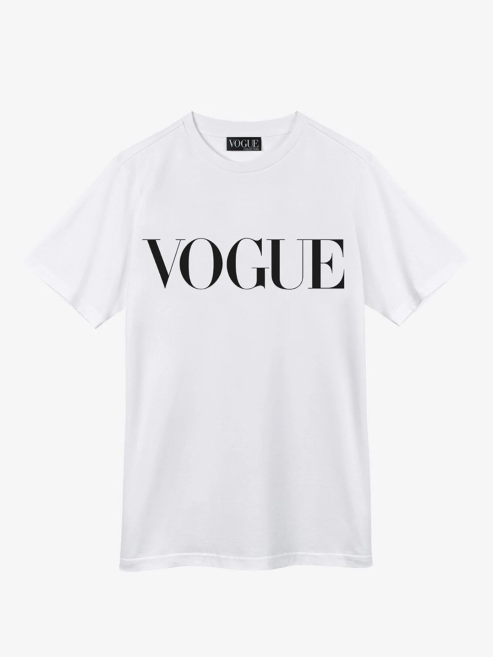 Vogue White Short-Sleeve Tee with Black Logo